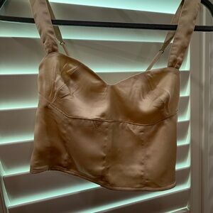 Satin Tan Crop Top